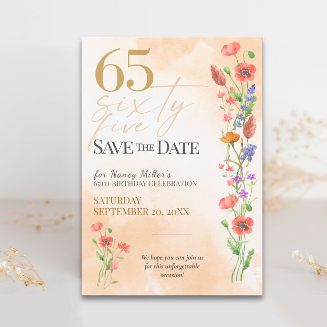 Reserva La Fecha Celebración del 65 cumpleaños de la suave flor sil (Subido por el creador)