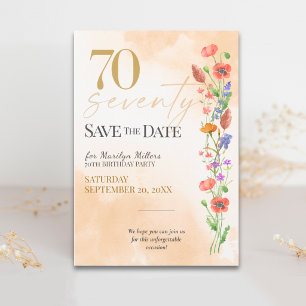 Reserva La Fecha Celebración del 70 cumpleaños de la suave flor sil
