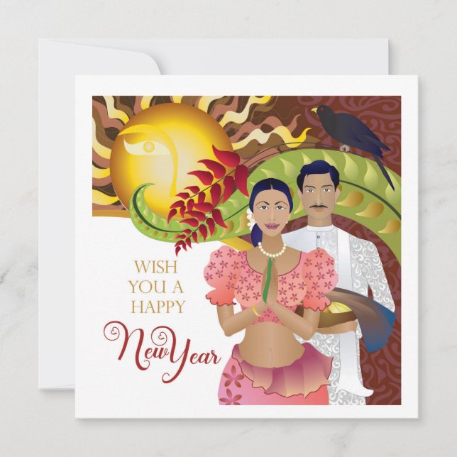 Reserva La Fecha Celebración del Año Nuevo de Sri Lanka (Anverso)