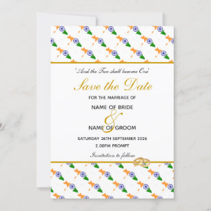 Reserva La Fecha Celebración del Boda cristiano de INDIA