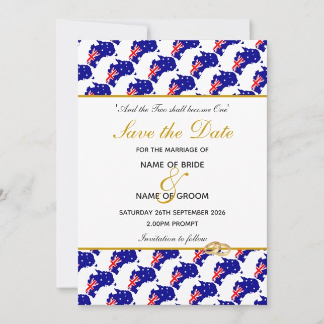 Reserva La Fecha Celebración del Boda del evento especial de AUSTRA (Anverso)