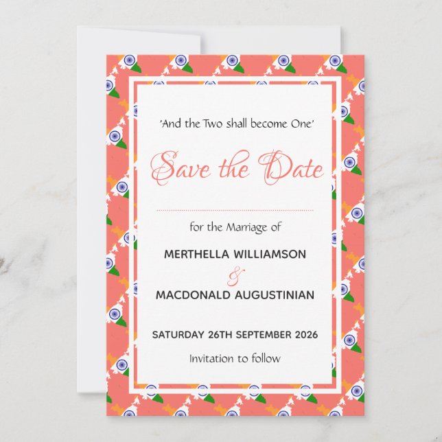 RESERVA LA FECHA CELEBRACIÓN ESPECIAL DE BODAS PATRIÓTICAS DE LA IN (Anverso)