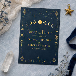 Reserva La Fecha Celestial Gothic Medianoche Azul Dorado Salva la F