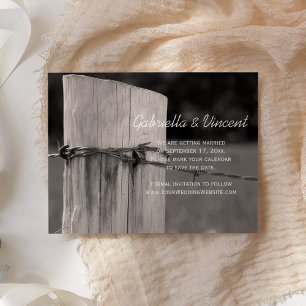 Reserva La Fecha Cerco rural Boda post país Salven la fecha