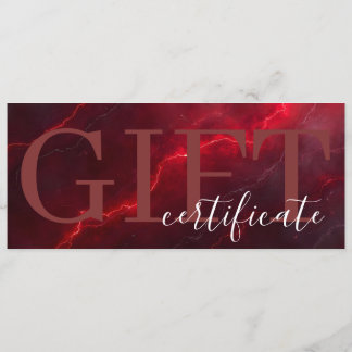 Reserva La Fecha Certificado de Regalo de Lujo Elegante y Audaz Roj