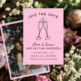Reserva La Fecha Champagne anima a Personalizado con la mano