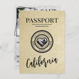 Reserva La Fecha Champagne California Passport Save the Date