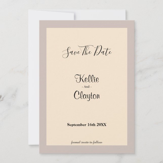 Reserva La Fecha Champagne Framed Save the Date (Anverso)