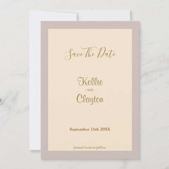 Reserva La Fecha Champagne Framed Save the Date (Anverso)