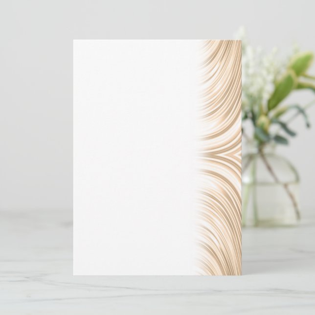 Reserva La Fecha Champagne Marrón Claro Elegante Remolino Abstracto (Anverso de pie)