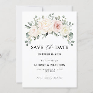 Reserva La Fecha Champán Ivory Rubor Boda de la vegetación floral r