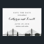 Reserva La Fecha Charleston South Carolina Black Save the Date<br><div class="desc">Esto ahorra la fecha está diseñado para mostrar el hermoso horizonte de Charleston,  Carolina del Sur. Está diseñado en negro,  pero disponible en otros colores de nuestra colección de bodas. Mira nuestras colecciones para más cartas usando este horizonte.</div>