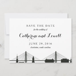 Reserva La Fecha Charleston South Carolina Black Save the Date