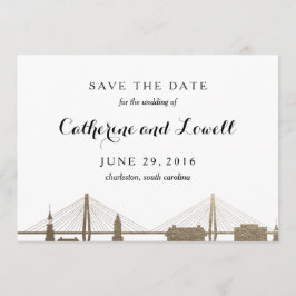 Reserva La Fecha Charleston South Carolina Faux Gold Save the Date