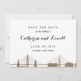 Reserva La Fecha Charleston South Carolina Faux Gold Save the Date