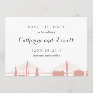 Reserva La Fecha Charleston South Carolina Rubor Save the Date