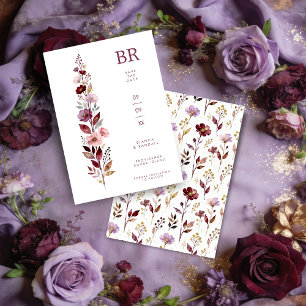Reserva La Fecha Charming Burgundy Botanical Cottagecore Wedding
