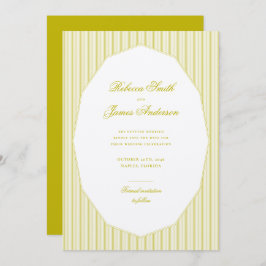 Reserva La Fecha Chartreuse Formal Elegant Classic Stripes Wedding