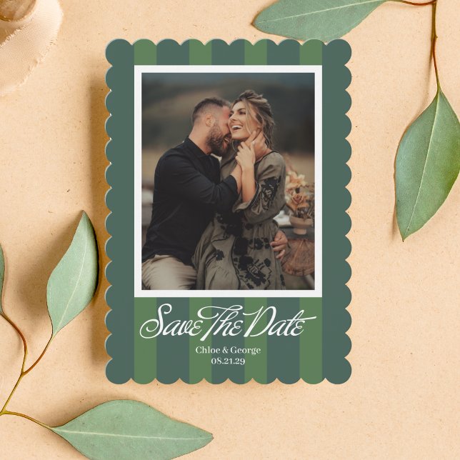 Reserva La Fecha Chateau Stripe Photo Save the Date (Subido por el creador)