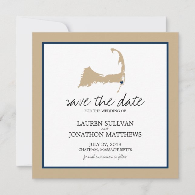 Reserva La Fecha Chatham Cape Cod Wedding Save the Date (Anverso)