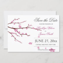 Cherry Blossom Wedding Save The Date Cards