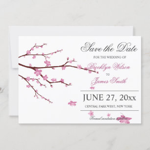 Reserva La Fecha Cherry Blossom Wedding Save The Date Cards