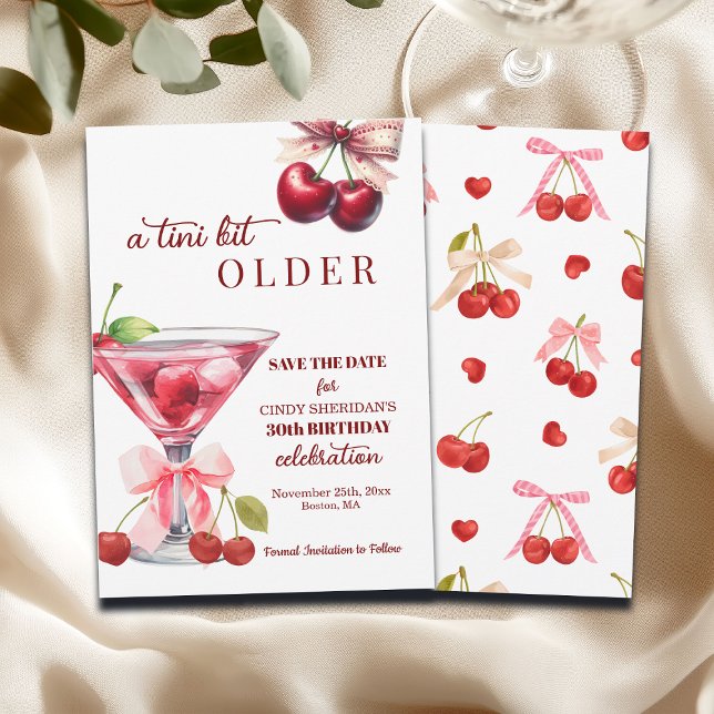 Reserva La Fecha Chic A Tini Bit Older Cherry Martini 30th Birthday (Subido por el creador)
