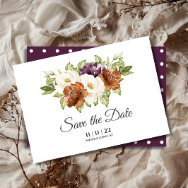 Reserva La Fecha Chic Boda Otoño Floral Guarde La Fecha