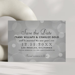 Reserva La Fecha Chic Champagne Gris Platino Burbuja Boda