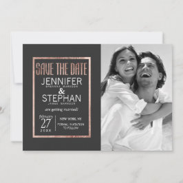 Reserva La Fecha Chic Faux Rosa Dorado Save the Dates
