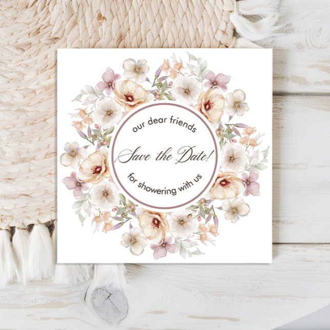 Reserva La Fecha Chic Floral Aquarela Despedida de Soltera (Chic Floral Watercolor Bridal Shower Save The Date)