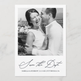 Reserva La Fecha Chic Foto Azul Save the Date