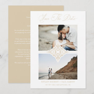 Reserva La Fecha Chic Gold 2 Photos Ornament Sophisticated Wedding
