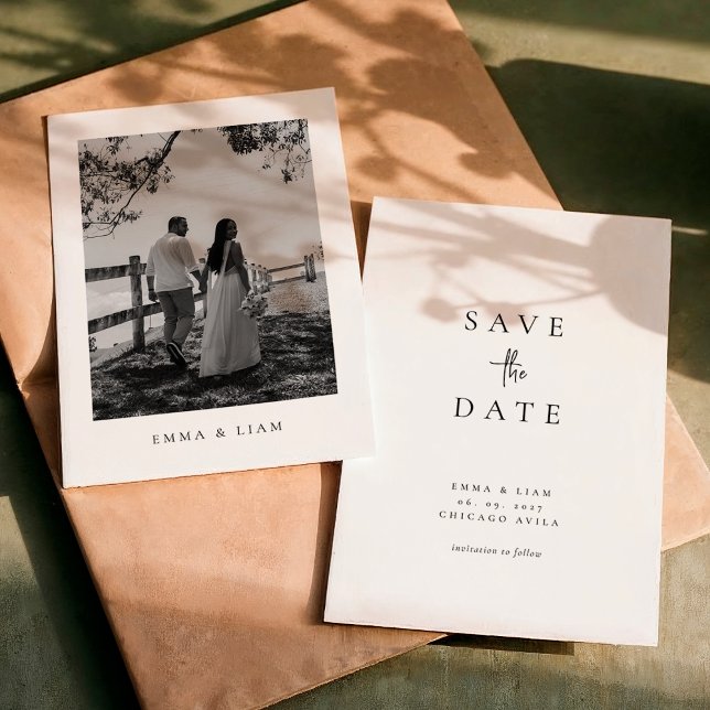 Reserva La Fecha Chic Modern Photo Wedding Save The Date Card (Subido por el creador)
