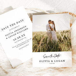 Reserva La Fecha Chic Modern Script Photo Wedding Save The Date