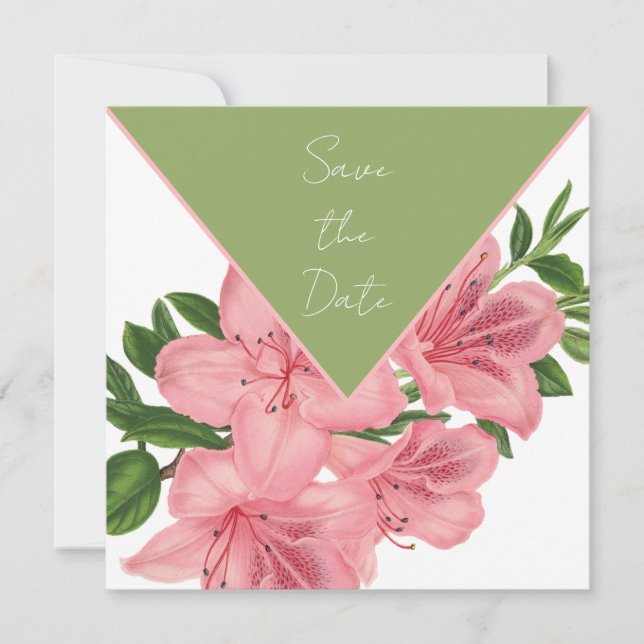 Reserva La Fecha Chic Rosa Hibisco Save The Date (Anverso)