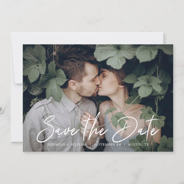 Reserva La Fecha Chic Script Save the Date Foto (Anverso)