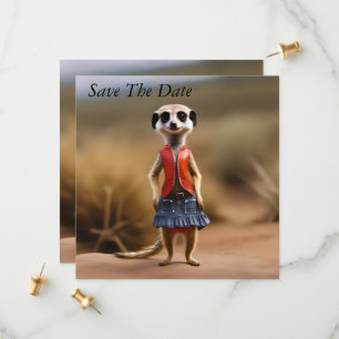 Reserva La Fecha Chic y elegante: chica suricata con falda y chaque
