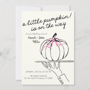 Reserva La Fecha Chica Bow Fall Baby Shower Pumpkins a mano