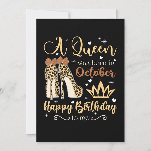 Reserva La Fecha Chica de octubre Cumpleaños Leopard High Heels Rei (Anverso)