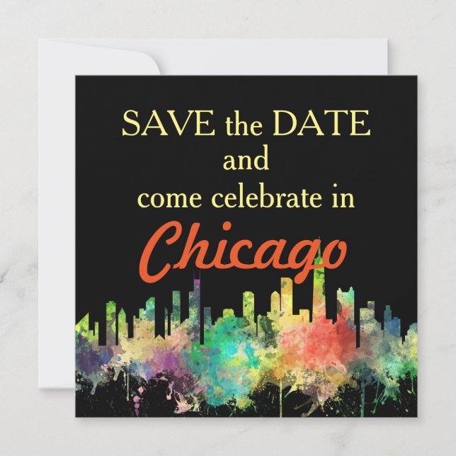 RESERVA LA FECHA CHICAGO, ILLINOIS SKYLINE SP - (Anverso)