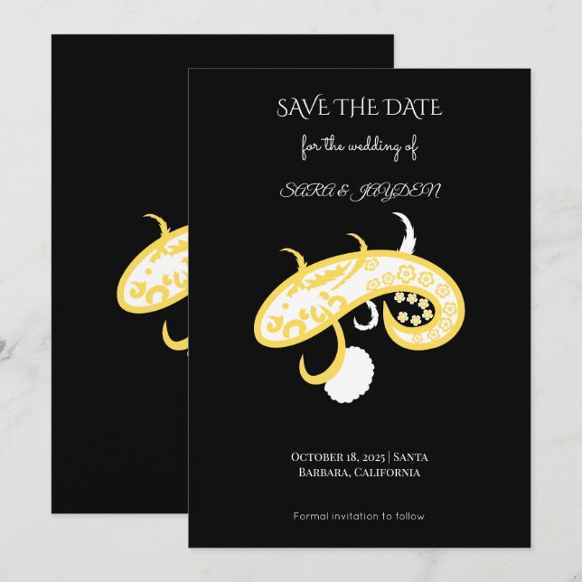 Reserva La Fecha Chinese Dragon Art – Mandala Paisley Boho Poster (Anverso / Reverso)