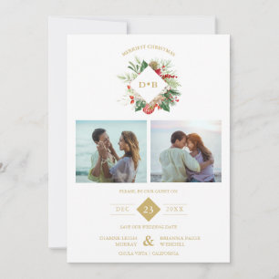Reserva La Fecha Christmas Initials Floral 2 Photos Collage Fancy