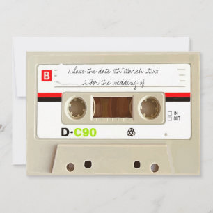 Reserva La Fecha Cinta de audio retro de boda