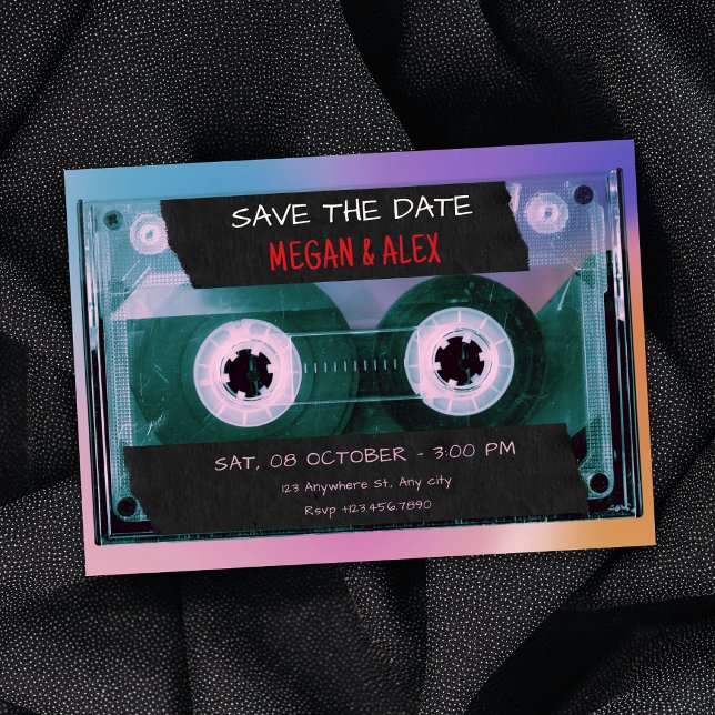 Reserva La Fecha Cinta de casete retro de boda (Subido por el creador)