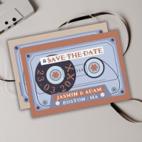 Cinta de Casete Retro de Terracota Save The Date