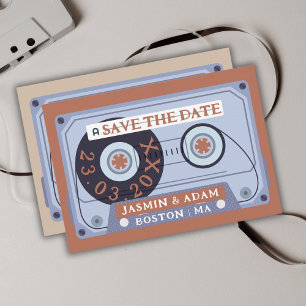 Reserva La Fecha Cinta de Casete Retro de Terracota Save The Date
