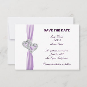 Reserva La Fecha Cinta De Lavanda Del Corazón personalizado Guardar