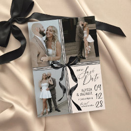 Reserva La Fecha Cinta de lazo de acuarela moderna 3 foto boda