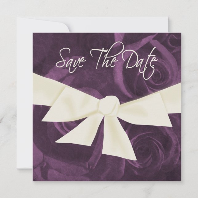 Reserva La Fecha Cinta y Rosas Guardar la Fecha (Anverso)